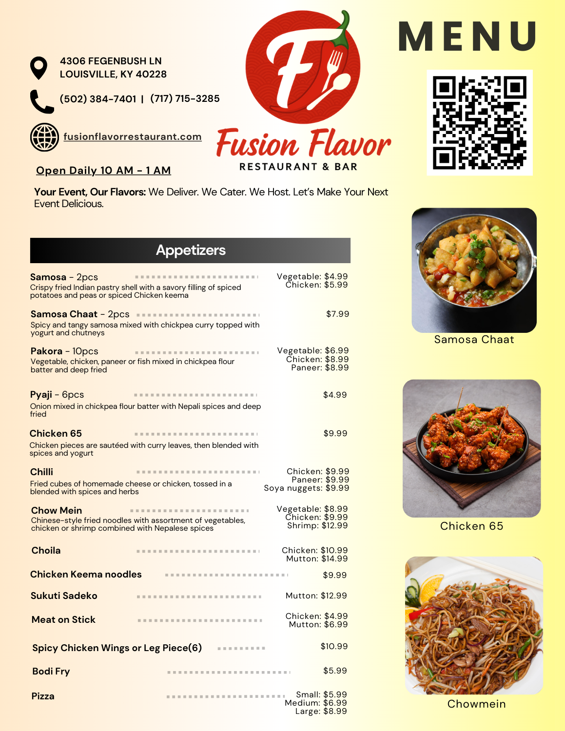 Appetizers & Starters Menu